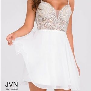 JVN by Jovani white sparkley homecoming prom dress